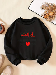 Slogan Print Boys Sweatshirt Long Sleeve Crew Neck Kids Clothing