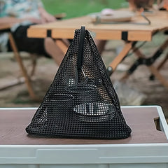 Durable Triangle Hanging Bag Mesh Hanging Basket Net