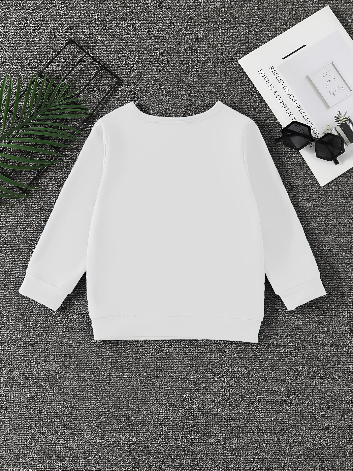 TRUCKS Letter Print Boys Casual Sweatshirt Long Sleeve Crew Neck Tops