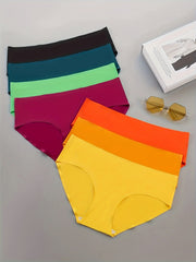 7 Pack Plus Size Seamless Mid Waisted Panties Set