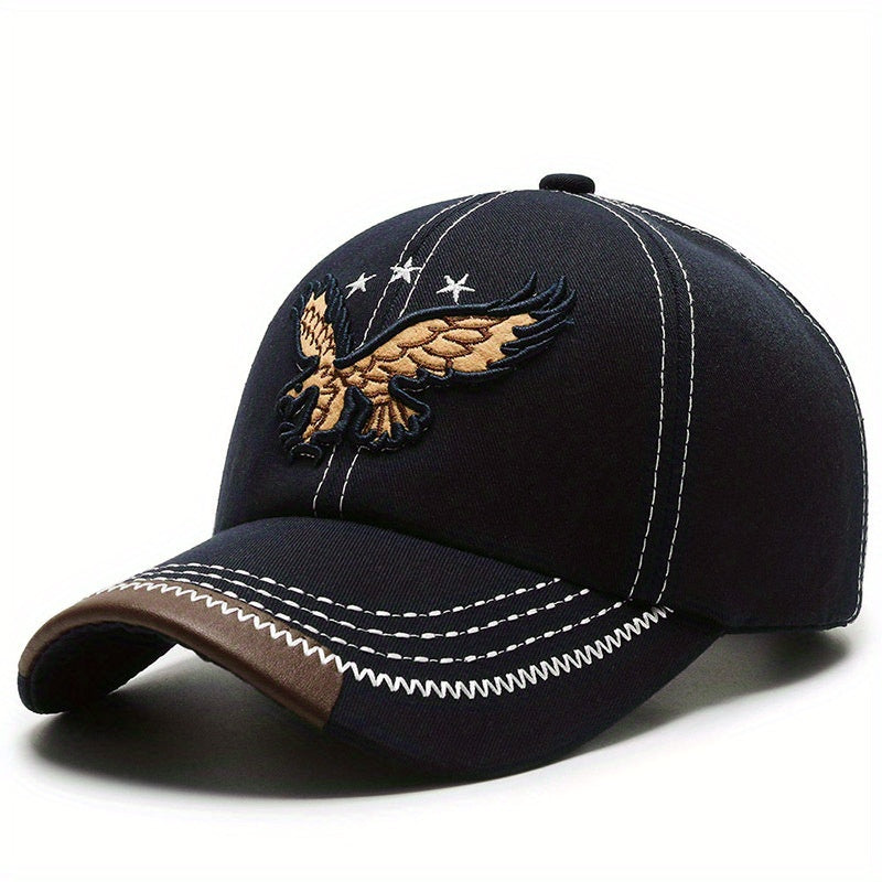 Men's Spring Baseball Cap Eagle Embroidered Peaked Cap