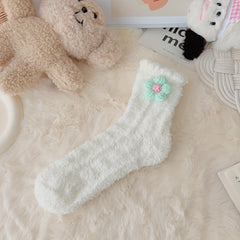 4 Pairs Flower Decor Socks Women's Stockings