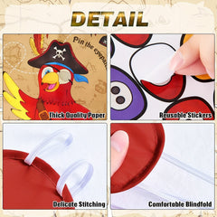 Pirate Parrot Poster Sticker Game for Birthday Party