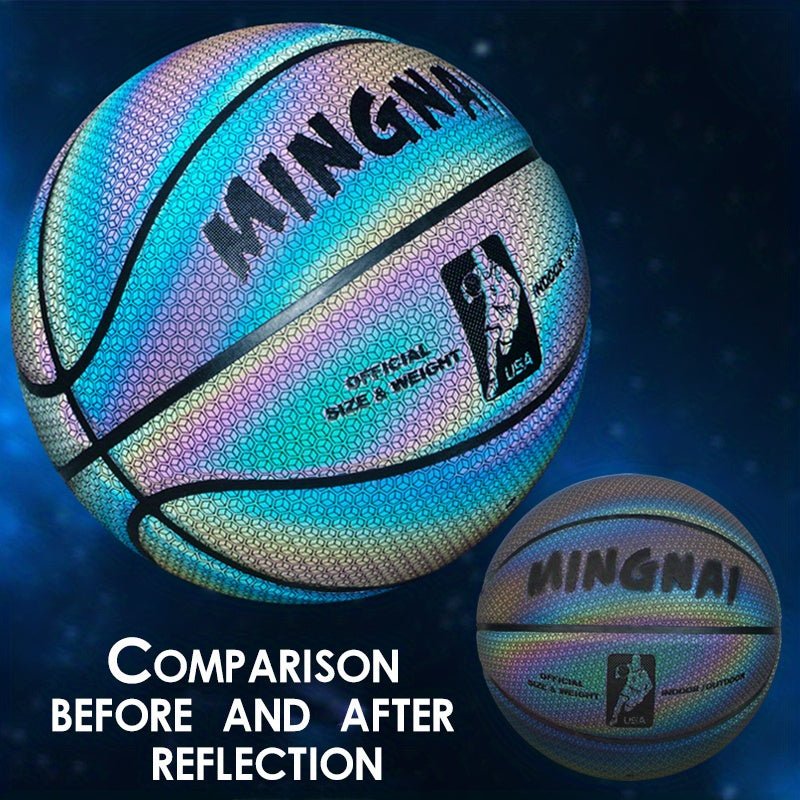Reflective Basketball for Night Games Glows in Dark