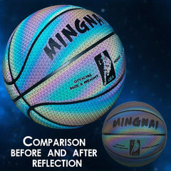 Reflective Basketball for Night Games Glows in Dark