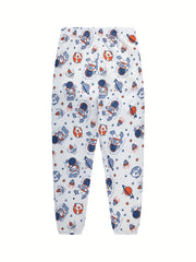 Boys Cartoon Astronaut Pajamas Set Long Sleeves Comfortable Homewear