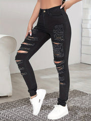 Women's Ripped Skinny Y2K Jeans
