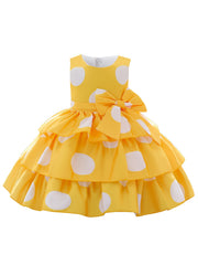 Sleeveless Polka Dot Princess Dress for Toddler Girls