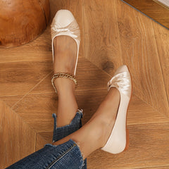 Women's Twist Knot Ballet Flats Soft Sole Slip On Shoes