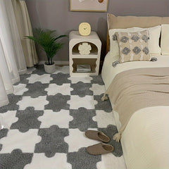 6pcs Interlocking Shaggy Soft Floor Mat Anti-slip Area Rugs