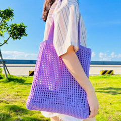 Crochet Shoulder Bag Large Capacity Knitted Tote Bag