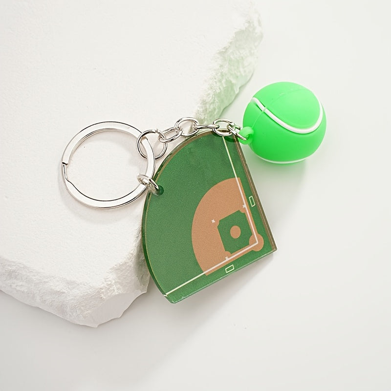 Baseball Field Pendant Keychain for Keys Backpacks Wallets