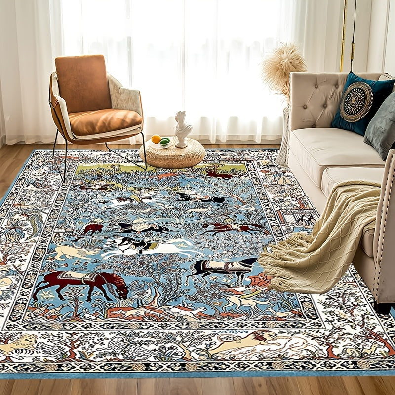 Boho Style Vintage Area Rug Soft Washable Anti Skid Living Room Carpet