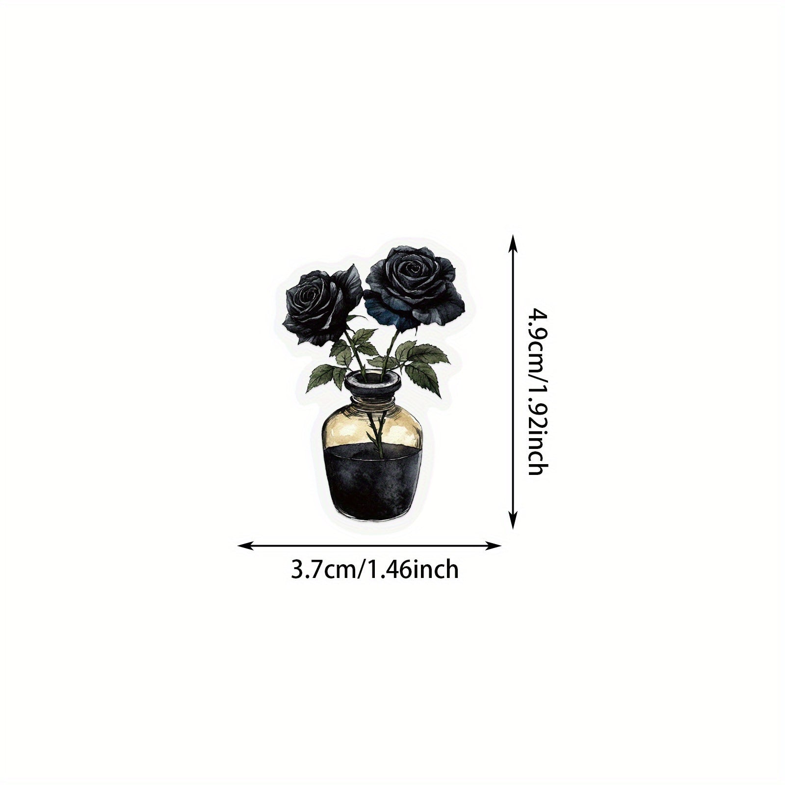 50pcs Dark Floral Rose Waterproof Vinyl Stickers for Glass Water Bottles Laptops