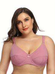 Solid Push Up Bra Comfy & Breathable Women's Lingerie