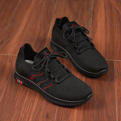 Women's Stripe Weaving Lace Up Sneakers Mesh Running Shoes