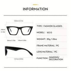 Vintage Cat Eye Clear Lens Glasses Square Frame Eyewear