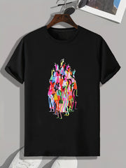 Cartoon Print Men's Graphic T-shirt Casual Comfy Tees For Summer