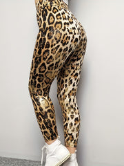 Leopard Print High Waist Leggings Women's Clothing