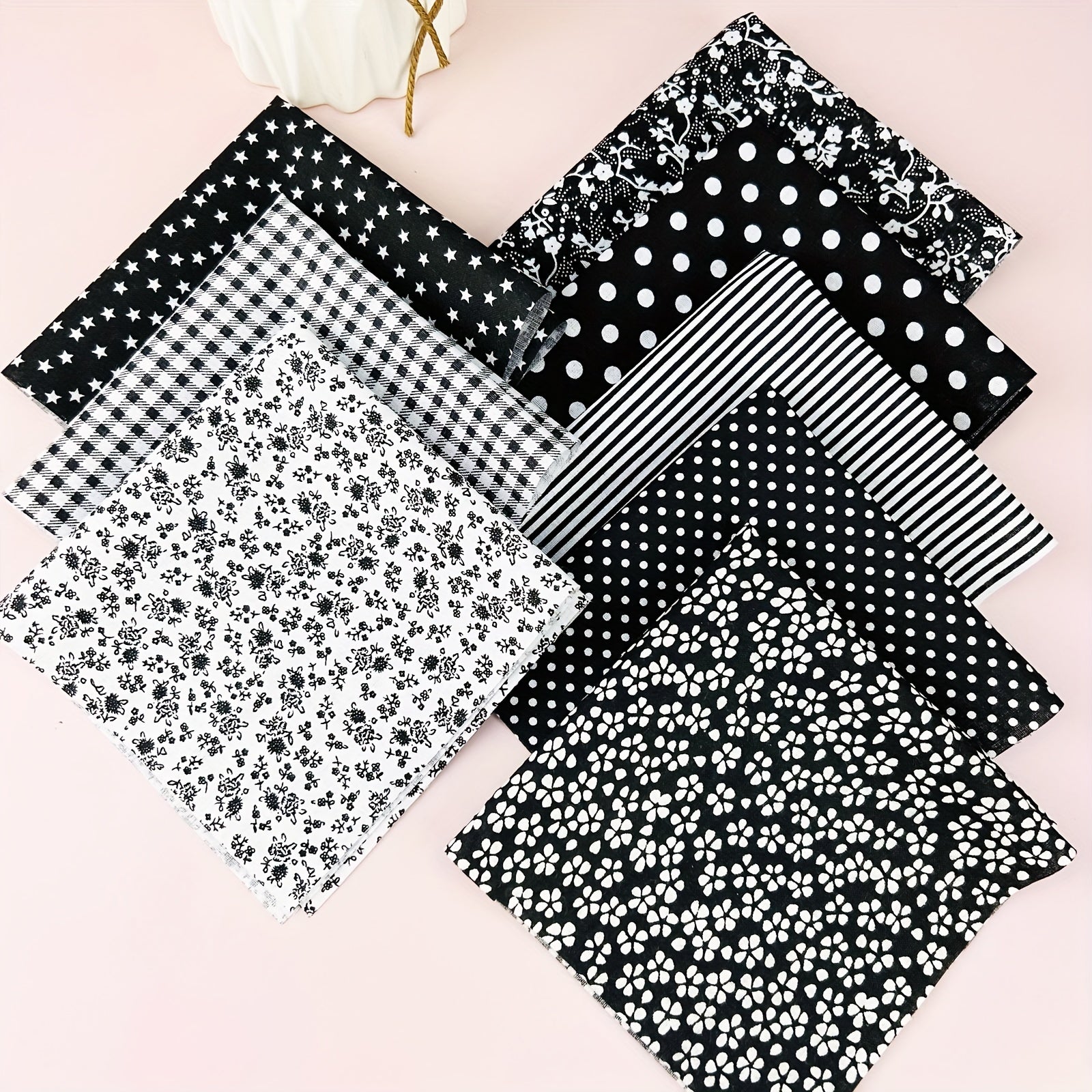 8pcs 9.8x9.8 Quilting Fabric Cotton DIY Doll Clothes Craft Sewing