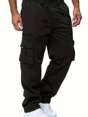 Men's Pocket Cargo Pants Straight Leg Drawstring Joggers