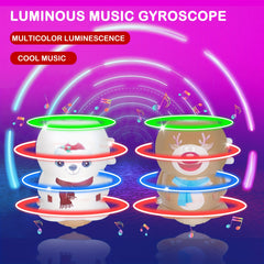 4pcs Light Up Flashing Music Spinning Tops Christmas Gift
