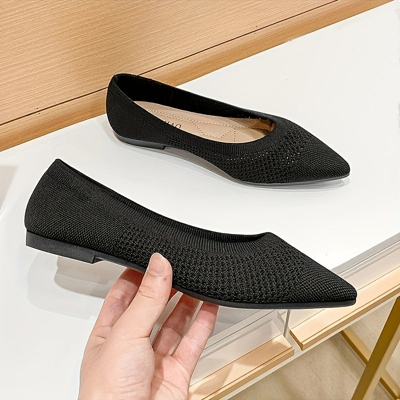 Women's Breathable Pointed Toe Flat Walking Shoes