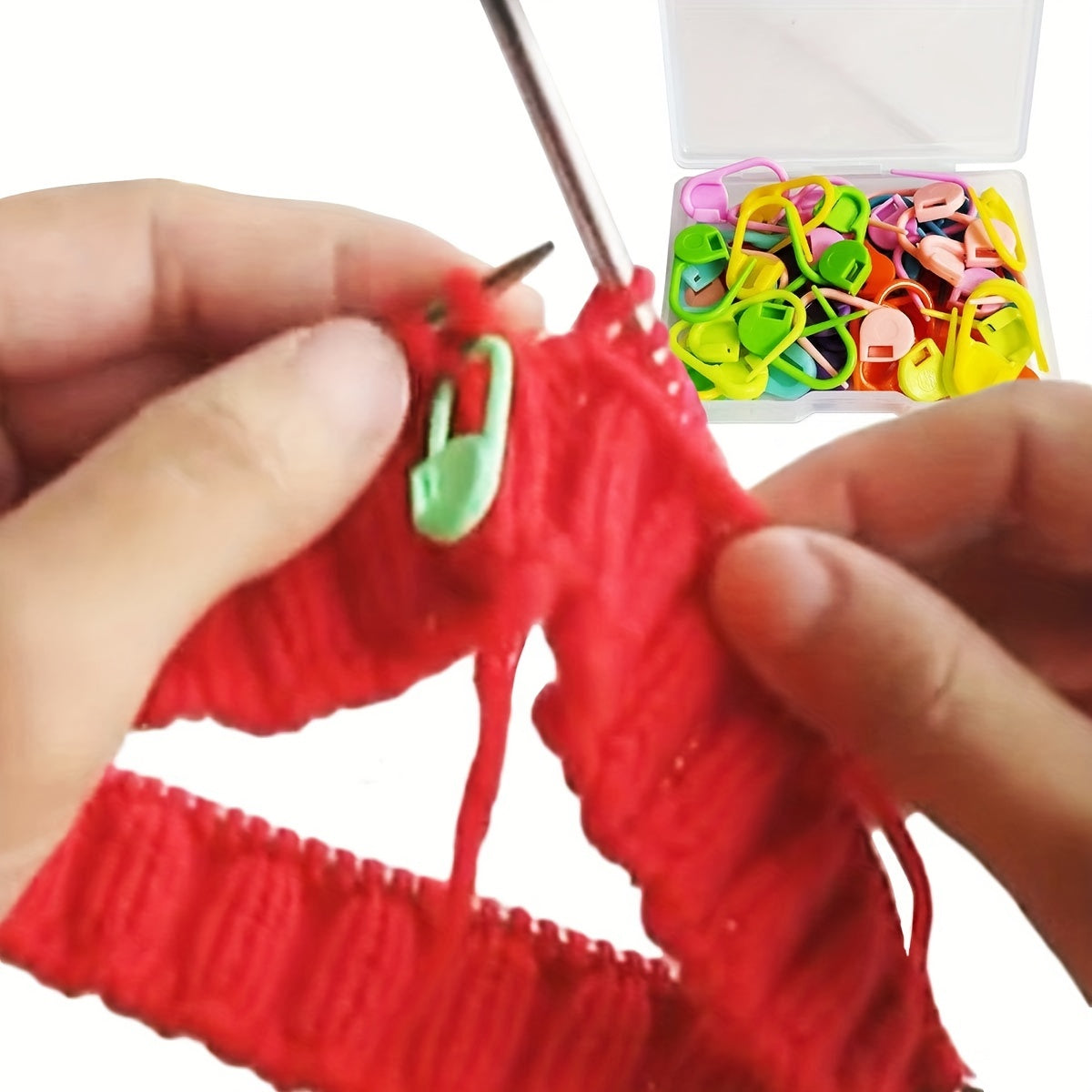 200 Colorful Knitting Markers 1pc Knitting Gauge DIY Craft Safety Pins