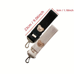 2 Pack Baby Stroller Hook Bear Embroidery Storage Pendant