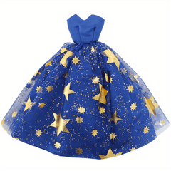 YADIYADI Princess Ball Gown for 11 8 Inch Dolls Royal with Golden Stars