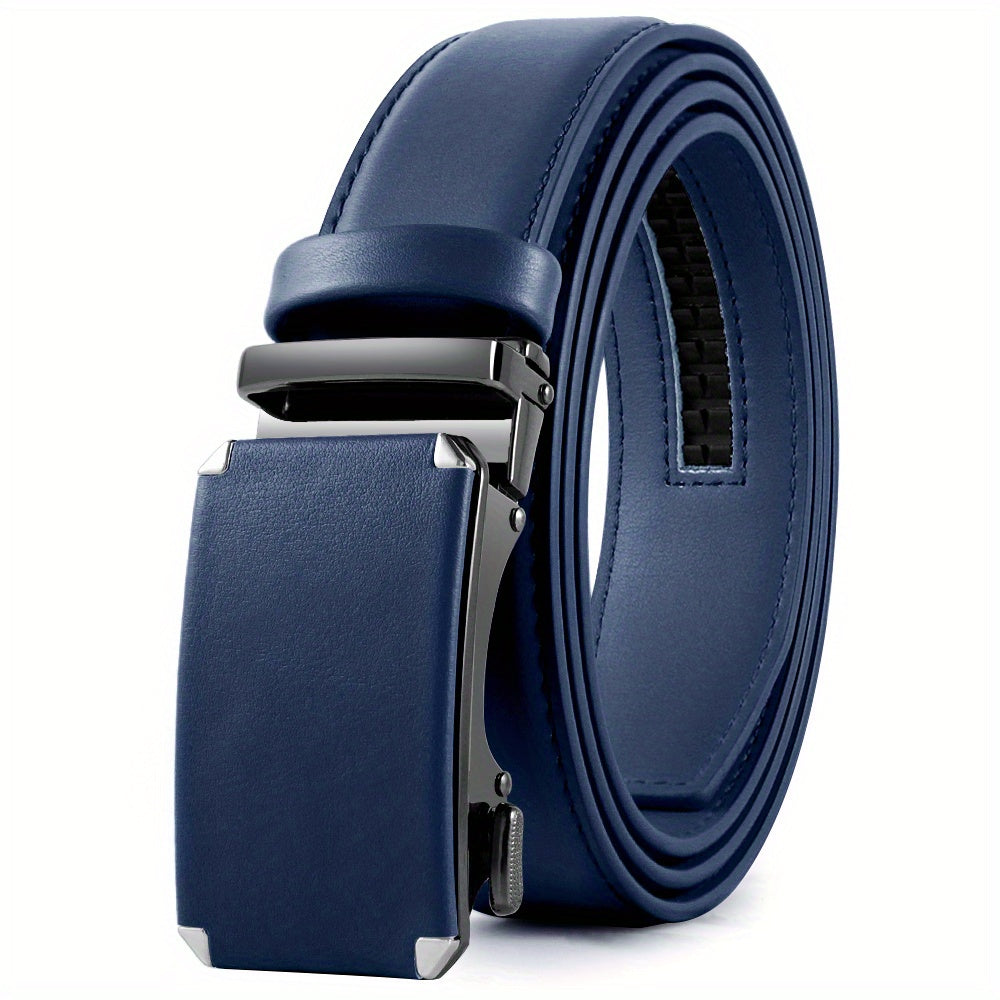 Men's Ratchet Belt Dress Adjustable Size Leather Belt Length Can Be Cut