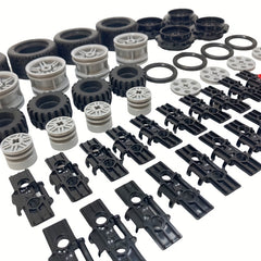 68pcs High Tech Building Blocks Gears Tires Tracks Wheels Accessories Pack
