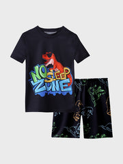 Boys Dino Pajama Set NO SLEEP ZONE Sunglas