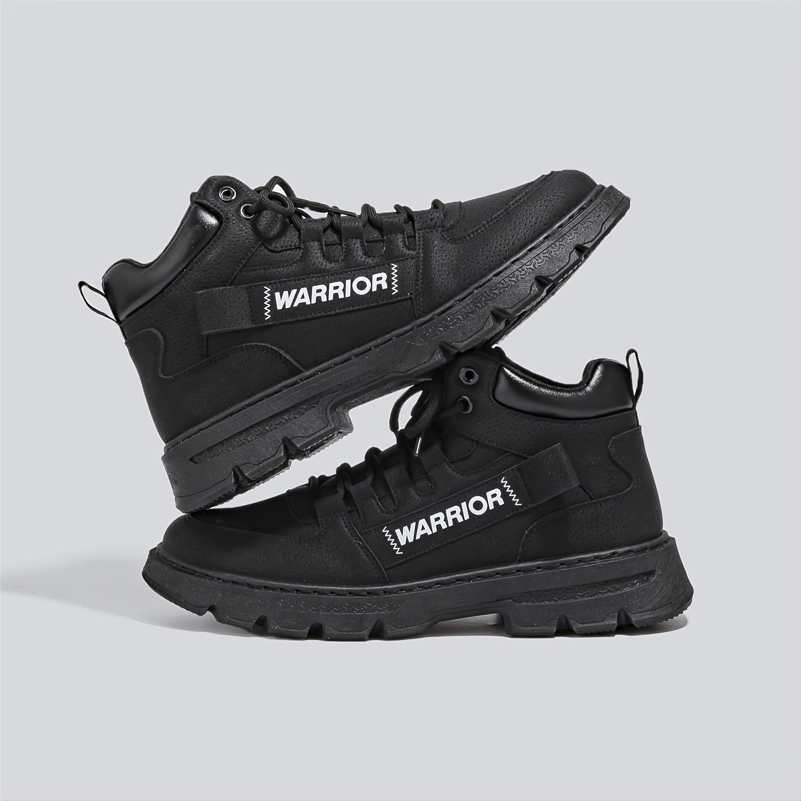 Warrior Men's Letter Patch Lace Up Casual Ankle Boots