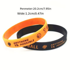 Basketball Silicone Bracelet with Motivational Sayings for Teams
