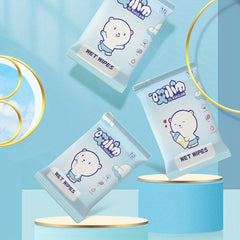 10 Disposable Wet Tissues for Baby Hand & Mouth Cleaning