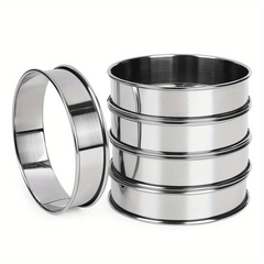 5pcs Stainless Steel Crumpet Rings 10 16 Cm Nonstick Round Cake Rings