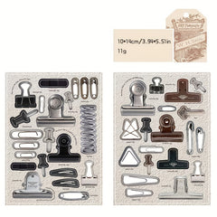 Industrial Retro Style Die Cut Stickers for Journal Materials