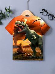 Apocalypse Dinosaur Print Tee for Boys