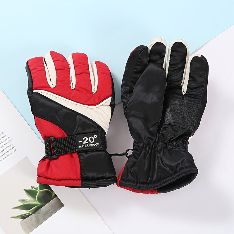 Youth Winter Waterproof Ski Gloves - Windproof Warm Gloves for Kids