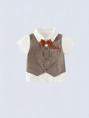 Baby Boys Gentleman Set 2pcs Bow Tie Shirt & Long Pants Outfit