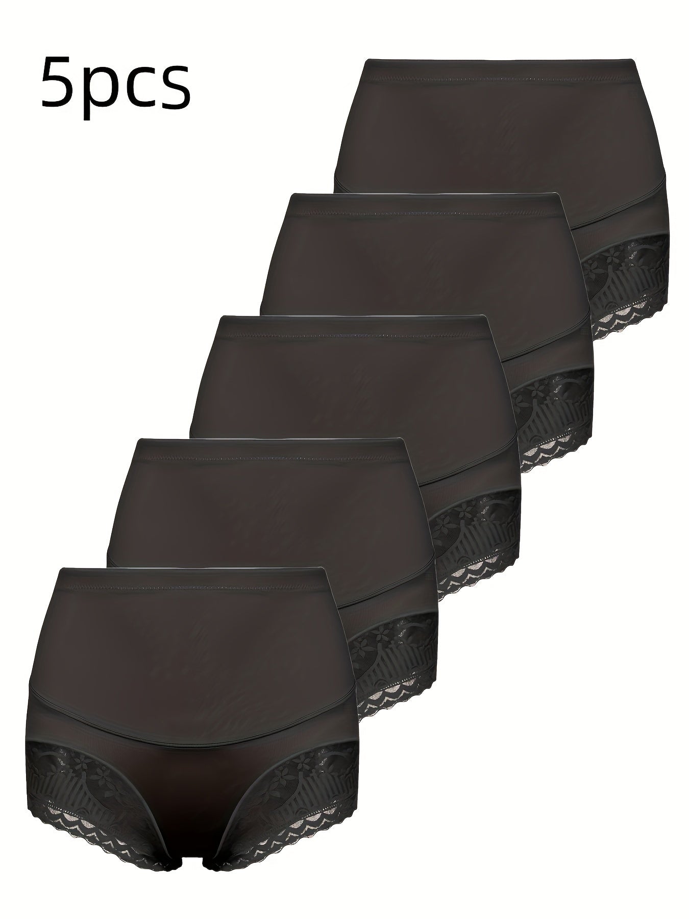 Lace Stitching Briefs Comfy Stretchy Panties Women's Lingerie