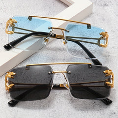 Retro Rimless Gradient UV400 Metal Sun Shades