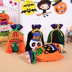 4pcs Halloween Candy Bags Drawstring Bags for Party Decoration