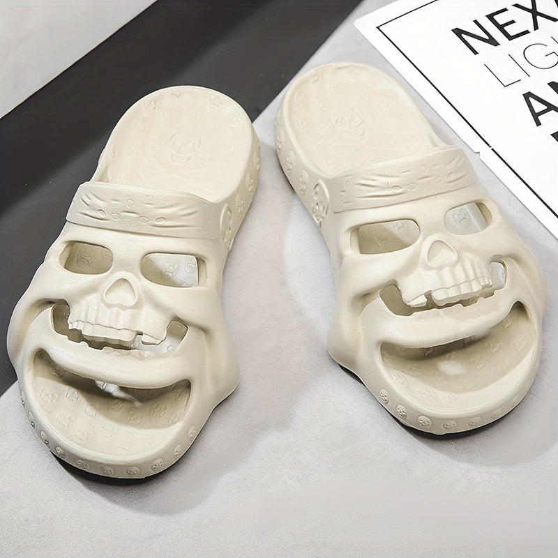 Men's Skull Slides Non Slip Slippers Open Toe Shoes