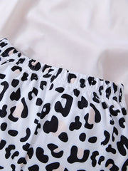 Toddler Girls Polka Dot Leopard Flowers Tie Dye Graphic Elastic Waist Shorts