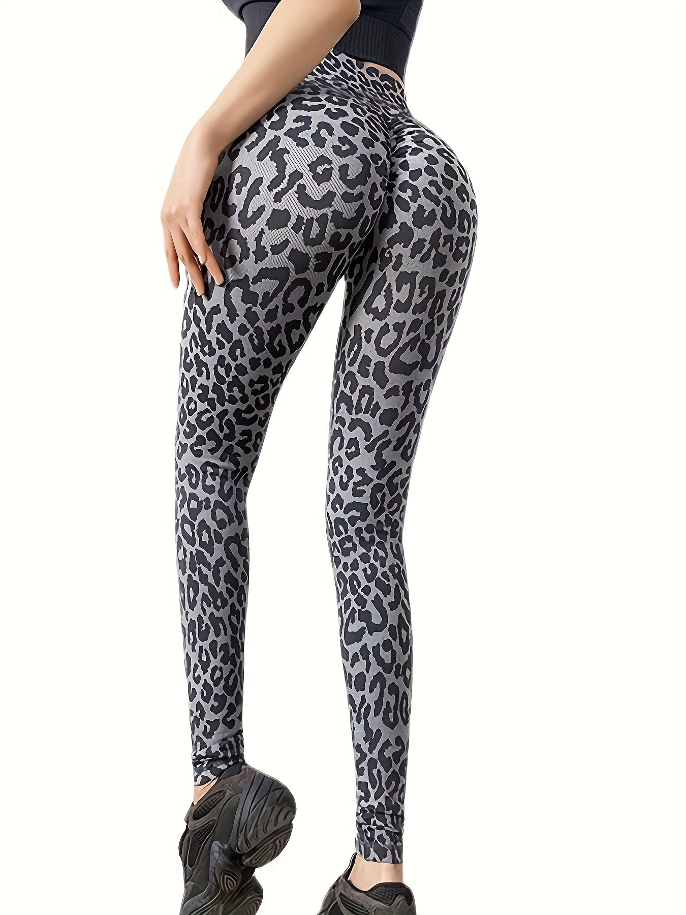 Leopard Print Skinny Leggings High Waist Stretchy Leggings