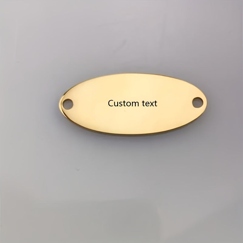 Personalized Stainless Steel Oval Tag with Laser Engraving