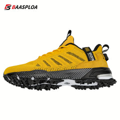 BAASLPOA Men's Knit Breathable Running Shoes for Outdoor Jogging