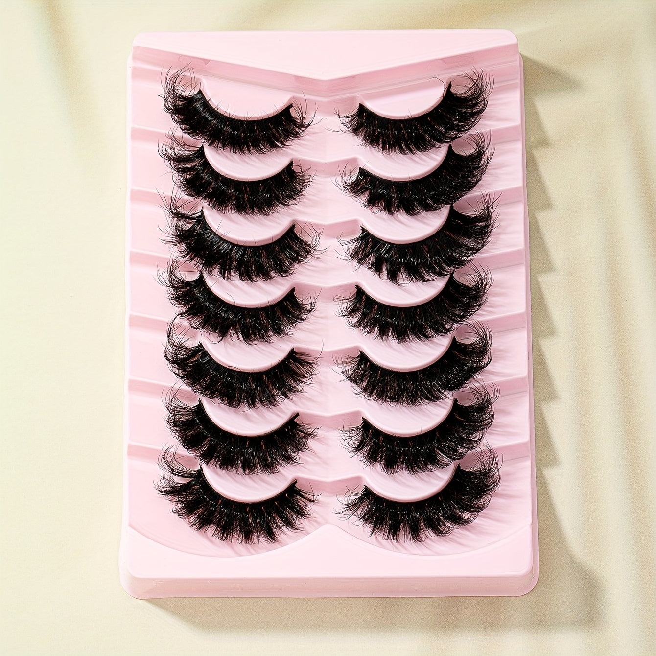 8D Cat Eye Lashes Faux Mink Hair False Eyelashes 7 Pairs